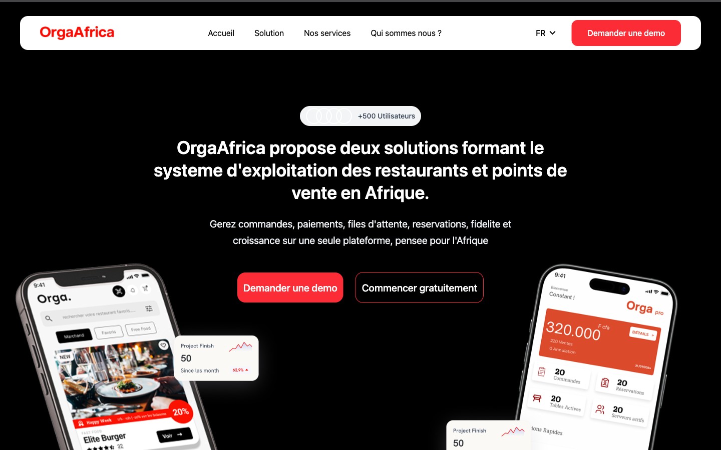 Aperçu du site — Orga Africa